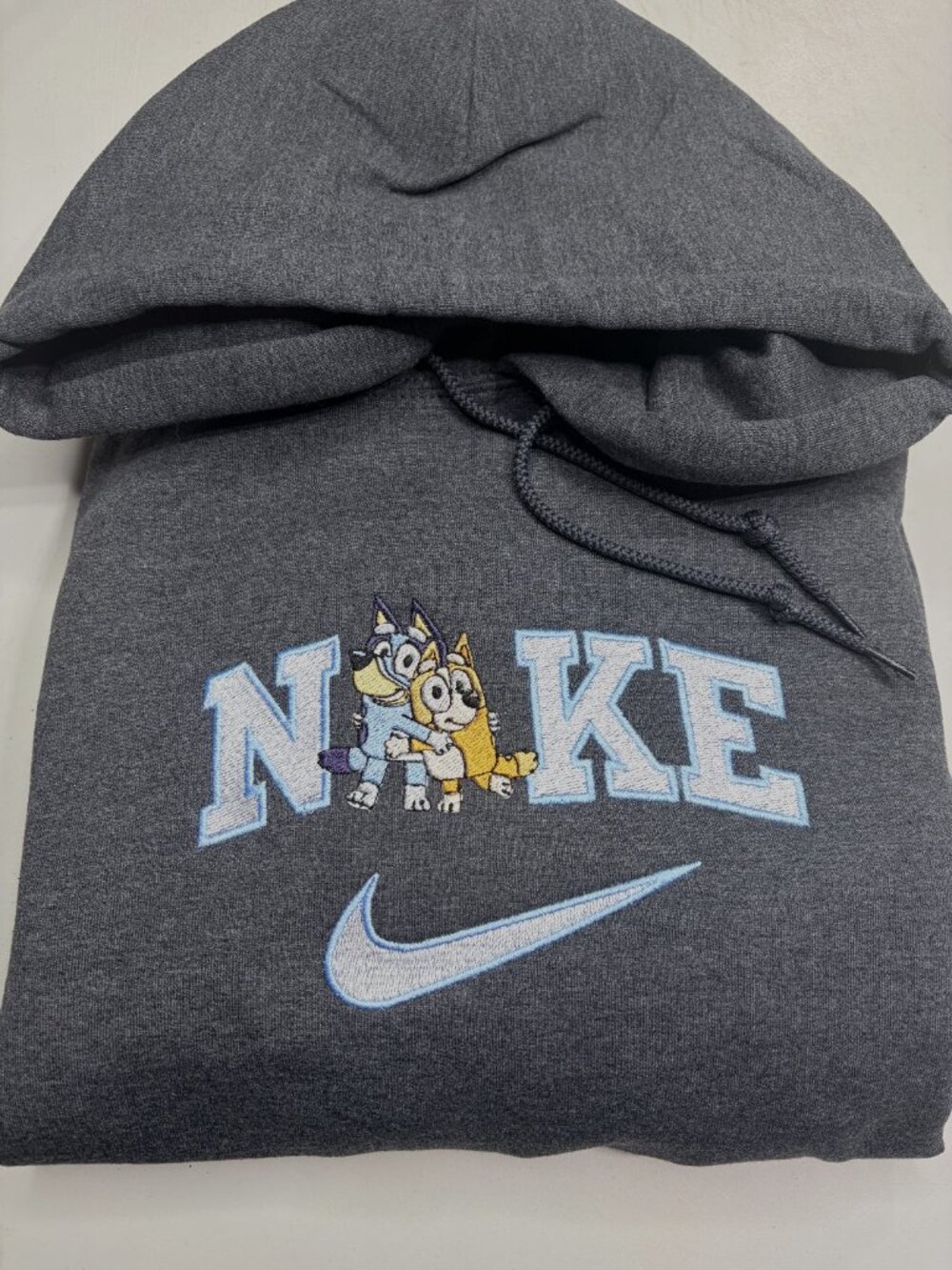 Nike Bluey Bingo HOODIE Embroidered Adult Unisex Sweatshirt Dog Sister Friends